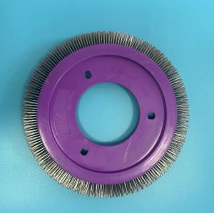 China Lk Stenter Machine Parts Purple Plastic Body Stainless Steel Wire Special Brush Wheel wholesale