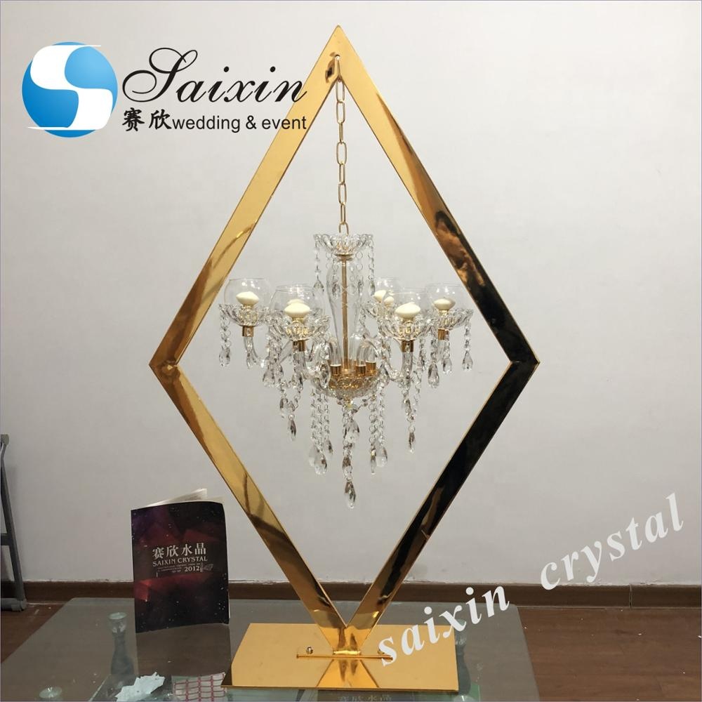 160CM wedding standing flower arrangements square gold black white