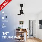 Ceiling Fan 1stshine Air Cooling 120 Degree Revolve DC Motor 5 Speed 16 Inches