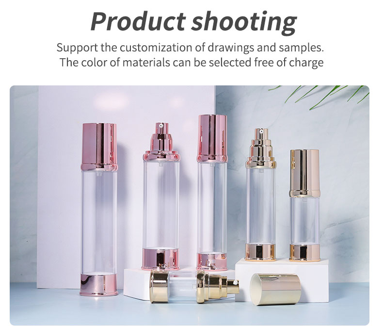 Round Shape Airless Cosmetic Pump Bottle 20ml 30ml 50ml 100ml Plastic Luxury Lotion Bottle