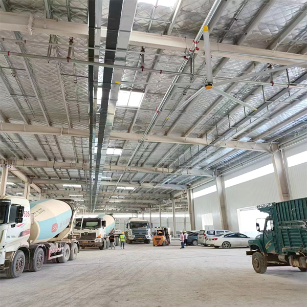 3 7.3m 24FT HVLS Industrial Large Ceiling Fan for Warehouse Restaurant Silver Aluminum