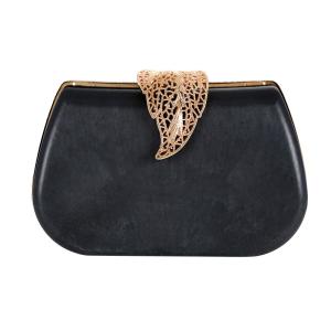 China Leaves Closure Gold DIY Clamshell Clutch Frame 17*12cm wholesale