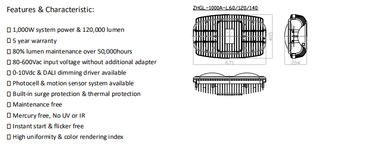 Outdoor Sports LED Light IP67 100000lm Football Flood Lights