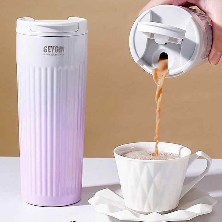 16 Oz Travel Coffee Mug Spill-Proof Insulated Stainless Steel Coffee Mug With Lid & Silicone Sea, Double Wall Vacuum Travel Coffee Tumblers, Cup