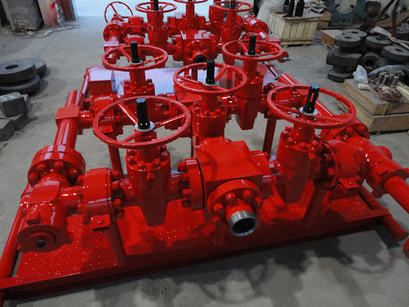 Red Choke Manifold Oil And Gas 2 1/16" X 10000psi For High Pressure Well Testing