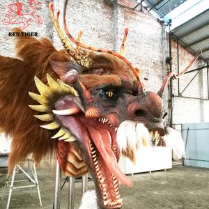 China Wall Mounted Animatronic Dragon Head 1.8m 12months Warranty wholesale