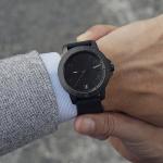 Modern Black Minimalist Waterproof Watch Mineral Crystal With Stainless Steel