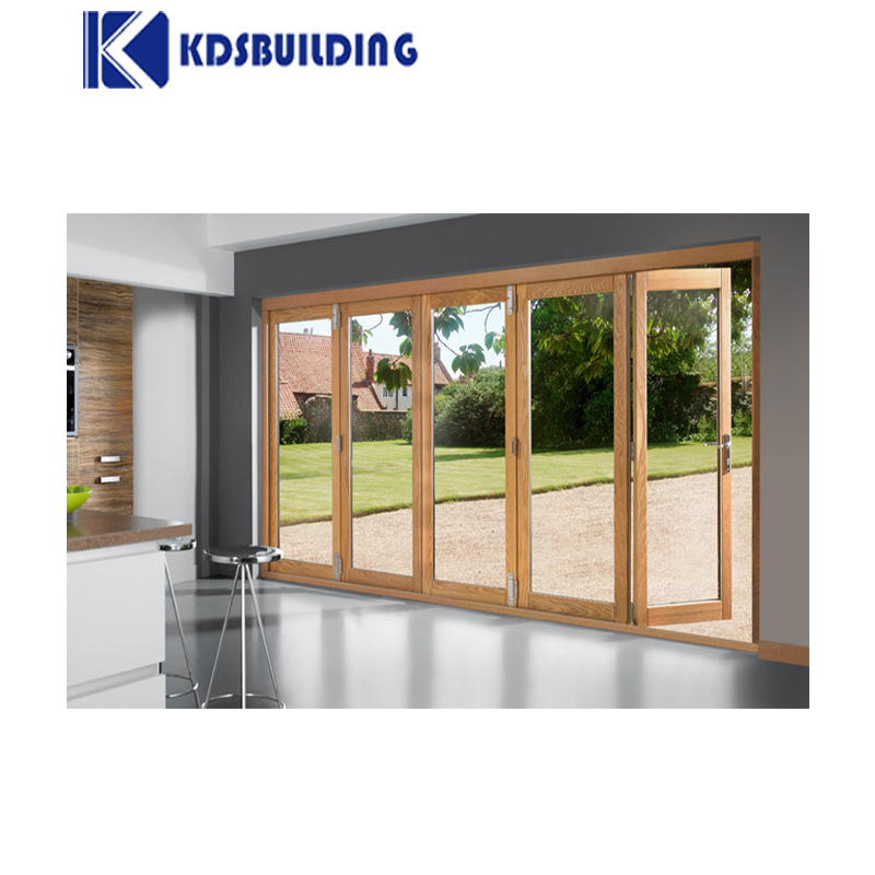 KDSBuilding China Factory Cheap Price Simple Teak Wood Front Folding Door Design