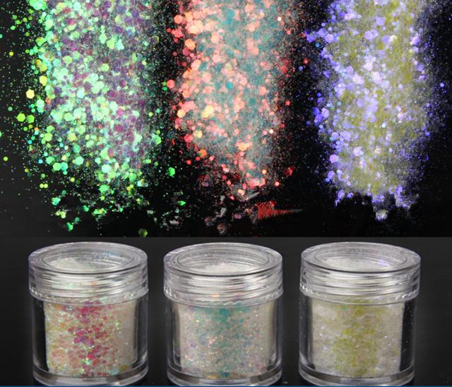 Shiny Metallic Glitter Powder Excellent Nail Art Effect with Rainbow Glitter Mixed 24 Colors Brightness Rainbow Mixed