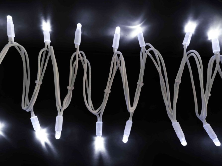 230V extendable LED play light string, rubber cable, IP44, CE, RosH, party light string, garland, LED-PLR-100-10M-230V-W
