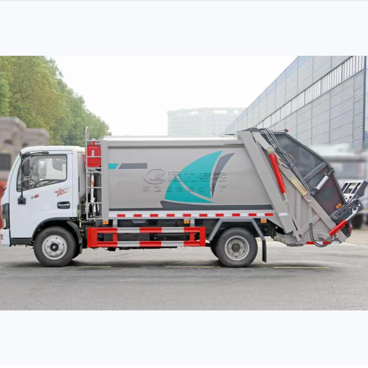 Electric Carbon Steel Compactor Garbage Truck 8280 Kg Gross Vehicle Weight