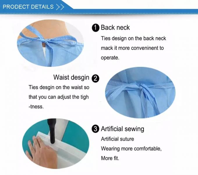 Urology Surgery Green Surgical Gown Non Woven Fabric Material Anti - Pull