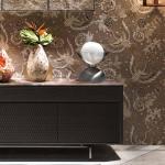 0.45x0.65m Sliding Door TV Cabinet Stainless Steel Marble Top