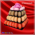 Plastic Macaron Display Stand With 4 Tier Square Macaron Tower