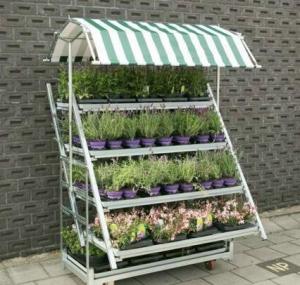 China W555mm Horticultural Danish Trolleys , 4 Posts Plant Stand Rack wholesale