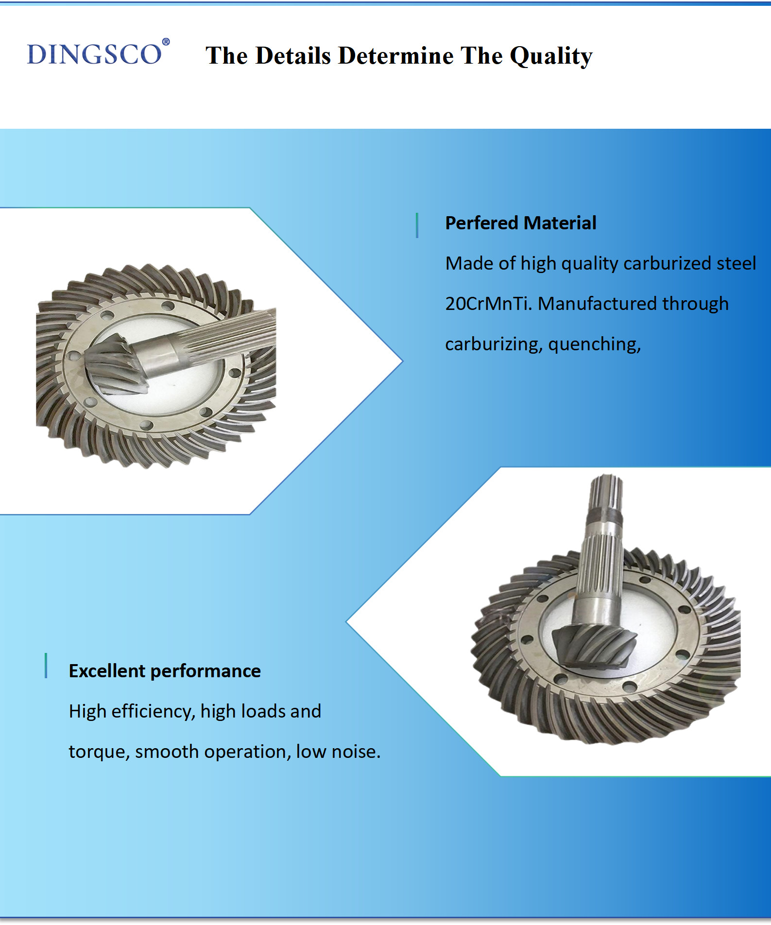 Bevel Gear Crown Pinion Bevel Gear Set For Automotive Tractor Rear Axle
