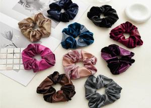 China Autumn winter pu canary pleuche joint pink black scrunchie color fabric large hair band lady hair band spot accessories wholesale