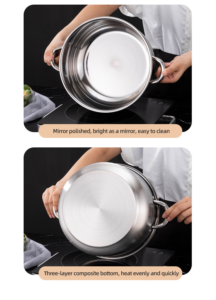 Hot Selling Kitchen Cooking Pot Set Stainless Steel Soup & Stock Pots Cookware Cooking Soup Pot Set