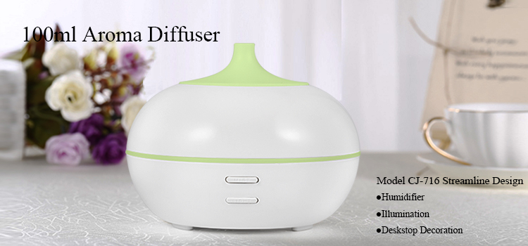 Home Electric Ultrasonic 100ml USB Aroma Essential Oil Diffuser