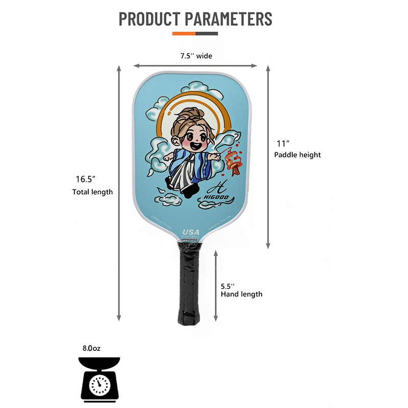 Persius Shape Glass Fibre Pickleball Paddle 13mm Thickness 41.8cm Length 225g ±10g Weight