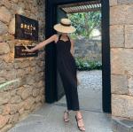 Backless Halter Neck Split Womens Vacation Dresses