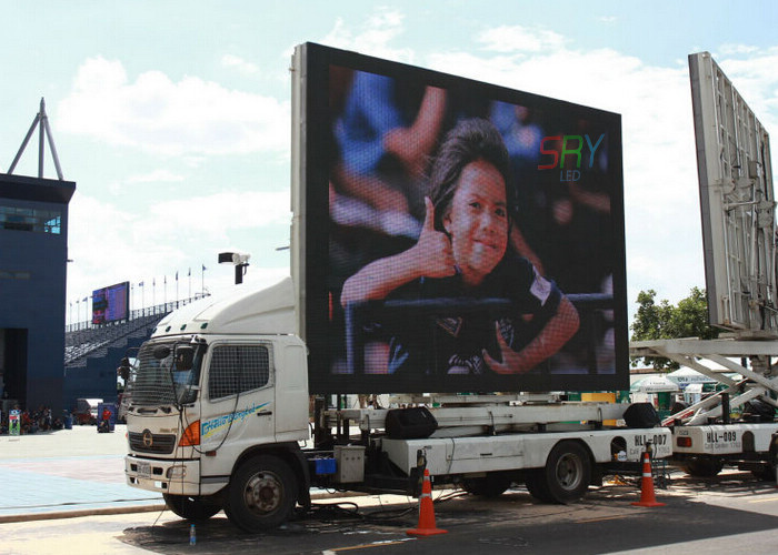 HD Ultra Brightness Vehicle LED Display Advertising , Truck mobile led screen panel