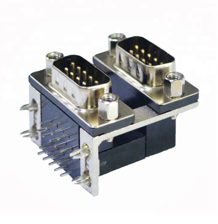 DP Socket 9 Pin D Sub Female Connector , 90 Degree Electrical D Sub 9 Pin Male Connector