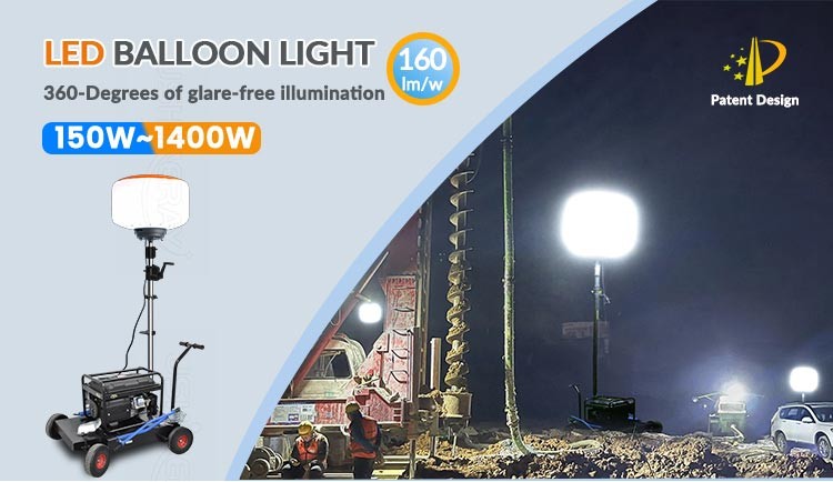 600w Portable Balloon Light Tower 360 Degree Illumination For Outdoor Parties Events Exhibitions Camping
