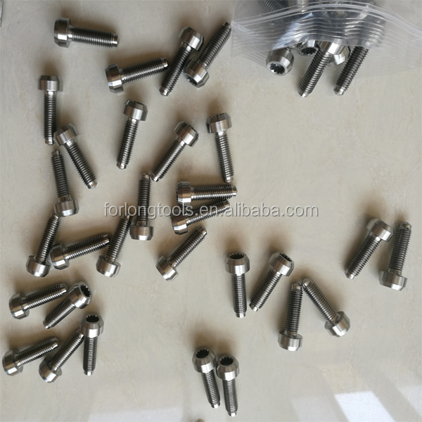 Easy-to-Install and Durable M7 * 24mm Titanium Split Rim Bolts for BBS DIN Standard Natural Finish