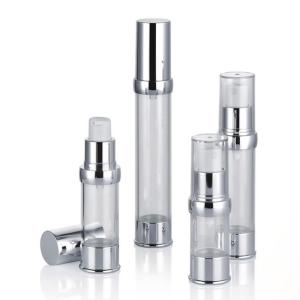 China Cosmetic Airless Pump Bottle 10ml 15ml 20ml 30ml Round Shape With Cap wholesale