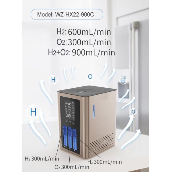Portable Hydrogen Inhalation Machine 99.99% Purity 900ml/min Flow