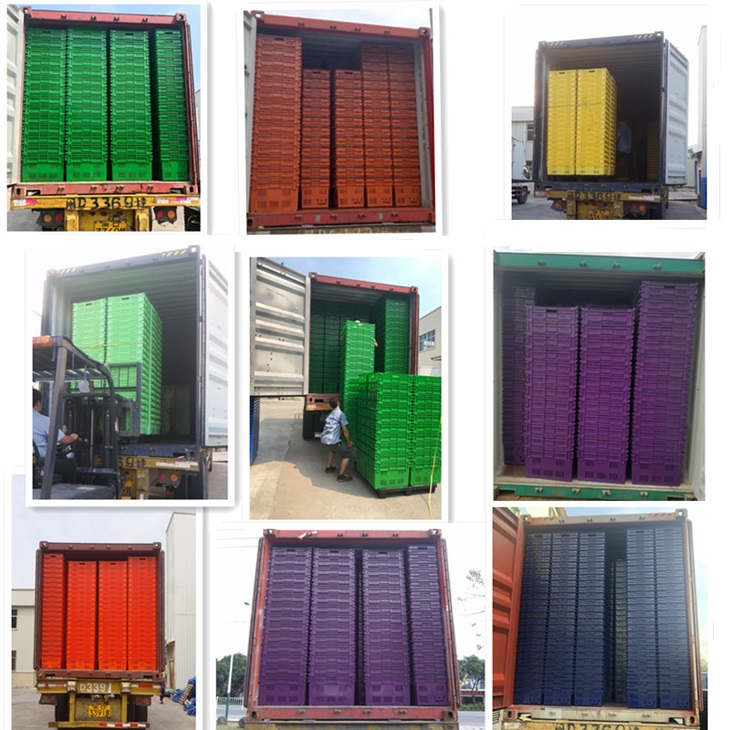 Mesh Style Dislocation Storage Plastic Moving Crate for Fruit in Customized Color