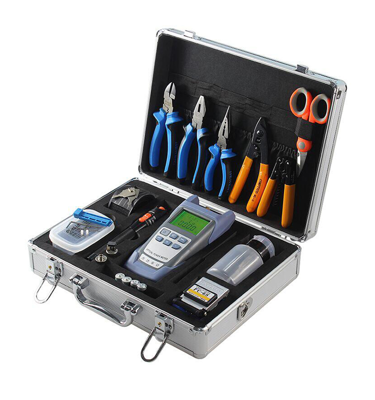 FTTH Optical Fiber Splicing Tool Box Cleaver Fiber Optic Toolkit