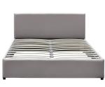 Gas Lift Upholstered Storage Bed Double Grey Plywood Faux Leather
