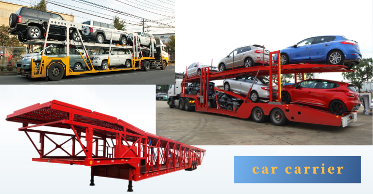 3 Axles Car Carrier Semi Trailer with Steel Material and 40000KG Payload