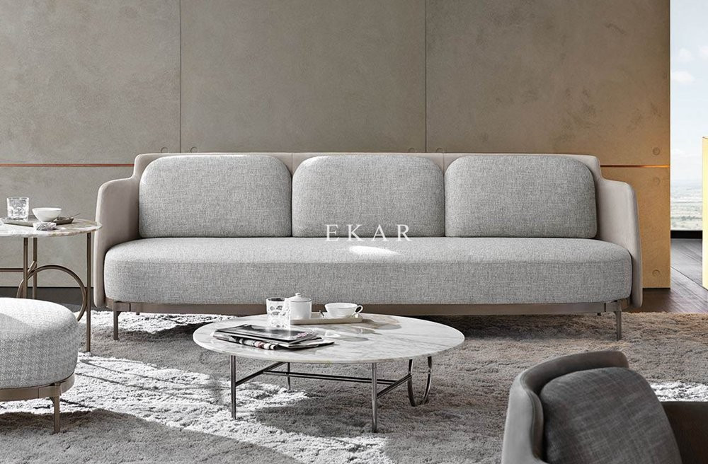 Living Room Metal Legs Contemporary Design Fabric Modern Sofa Set