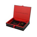 Hot Luxury Custom Logo Paper Black Book Shape Rigid Cardboard Ribbon Gift Paper