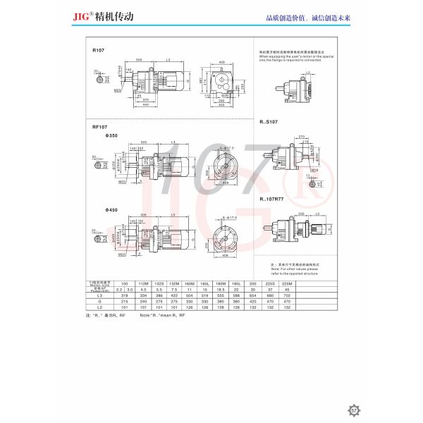 R Series Rigid Helical Gear Reducer Tooth Flank Helical Gear Units