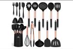 Antistain Silicone Kitchen Utensil Sets 16pcs Multiusage Rustless