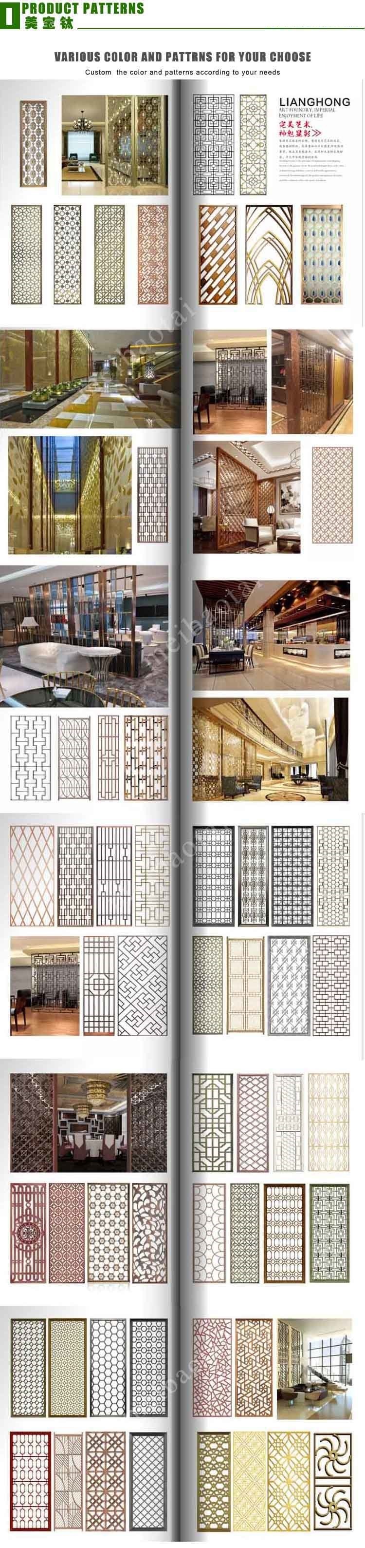 Gold PVD Color Plating Aluminum 10mm Room Divider