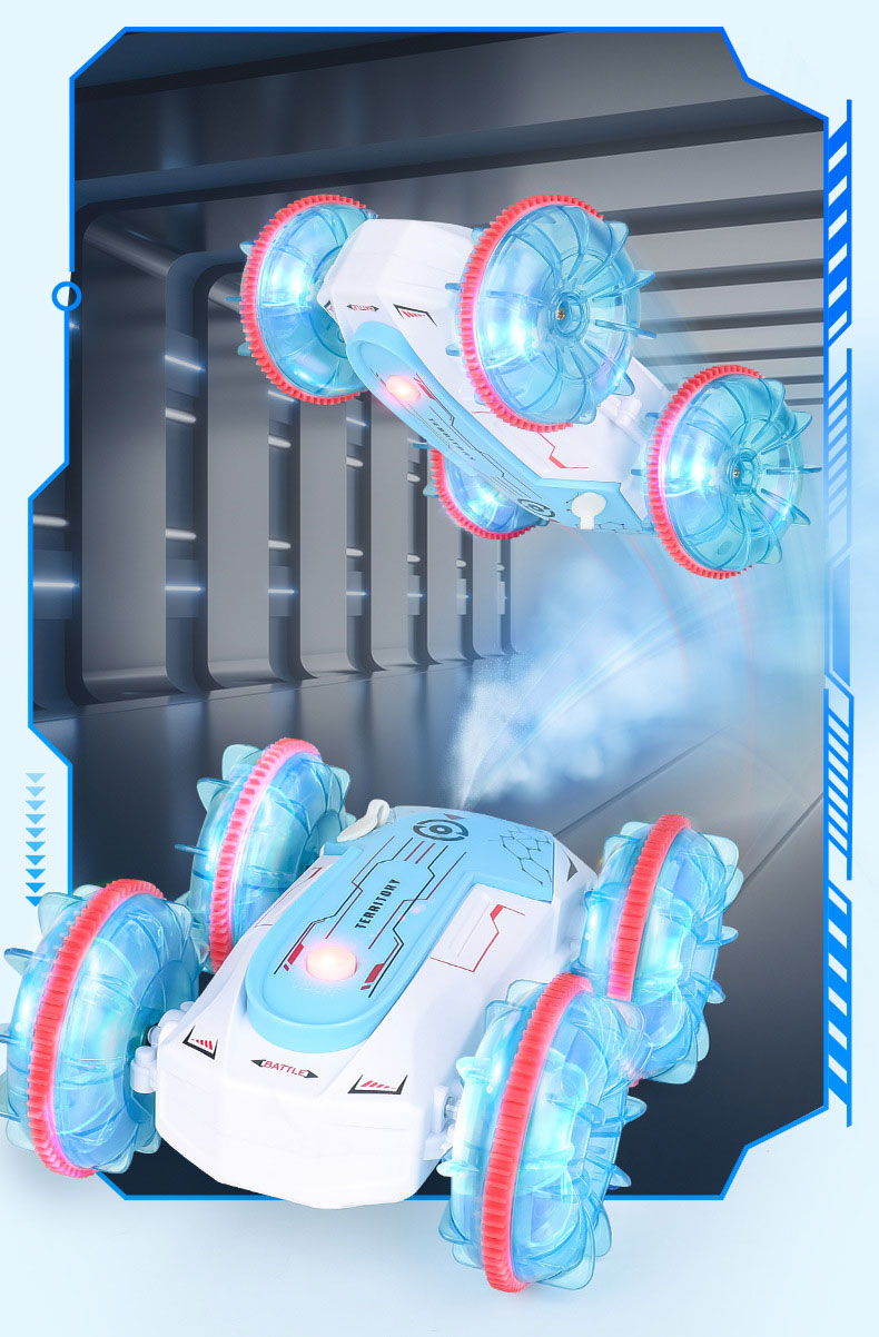 Double Sided Stunt Car Amphibious RC Vehicle for Summer Pool Play Batteries Included