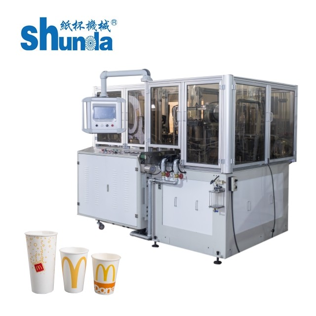 Ultrasonic And Hot Air System Sealing Paper Cup Manufacturing Machine , Mini Paper Cup Production Machine