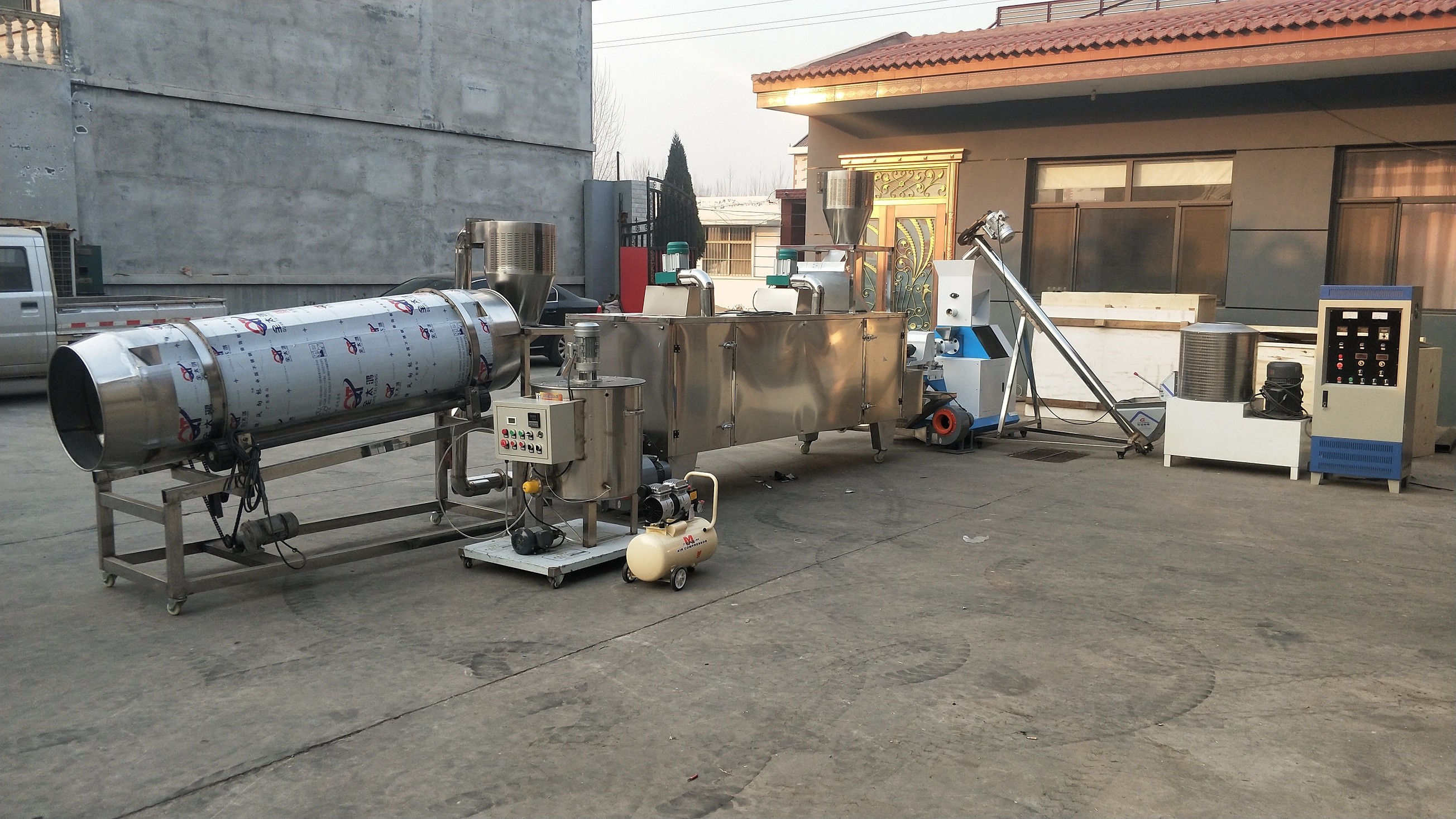 5.5kw Animal Feed Pellet Production Line Floating Fish Poultry Feed Production Line