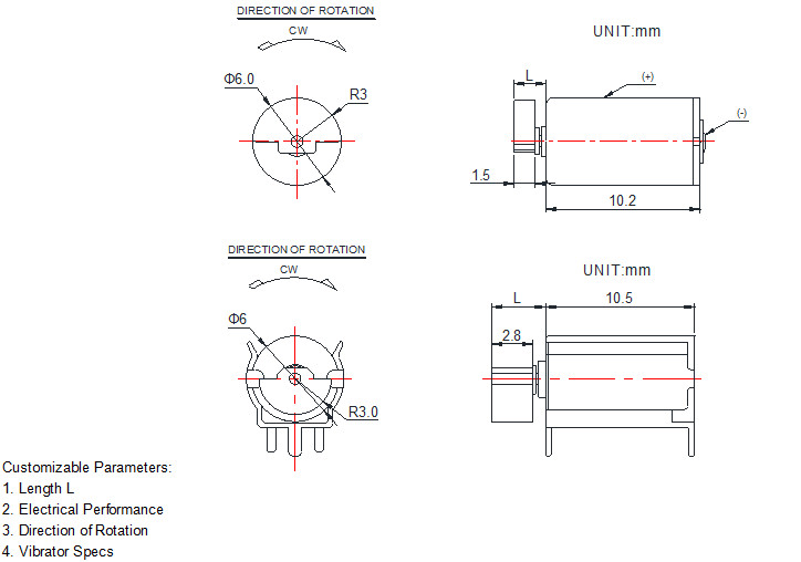 High Speed 6mm Coreless Motor , Micro Vibration Motor 3v With PCB Holder