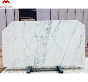 China Polished Natural Statuario White Marble Big Slab for Italian Flooring and Wall Tiles wholesale