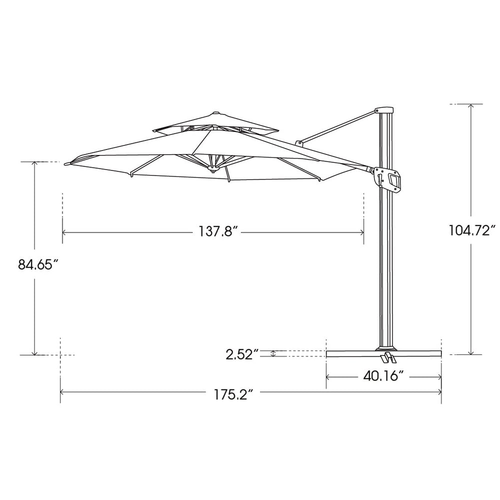 Modern Design AJUNION Commercial Outdoor Umbrella with Waterproof 2-Tier Sun Canopy