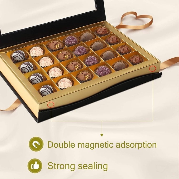 24 Cavities Custom Chocolate Sweet Gift Boxes Packaging With Window