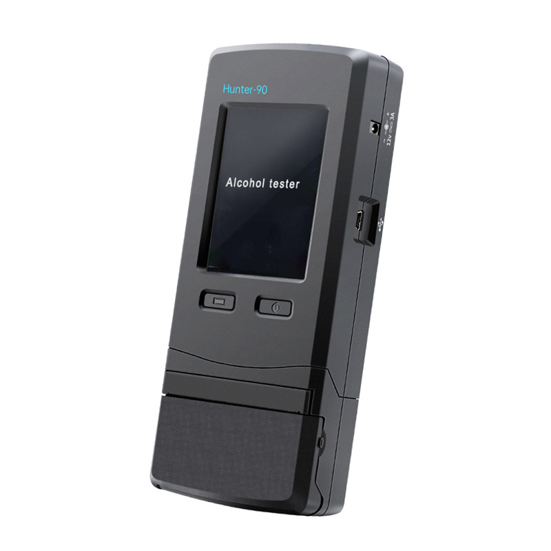 Black Police Alcohol Breathalyzer High Precision Breath Analyser Machine ZBK-90