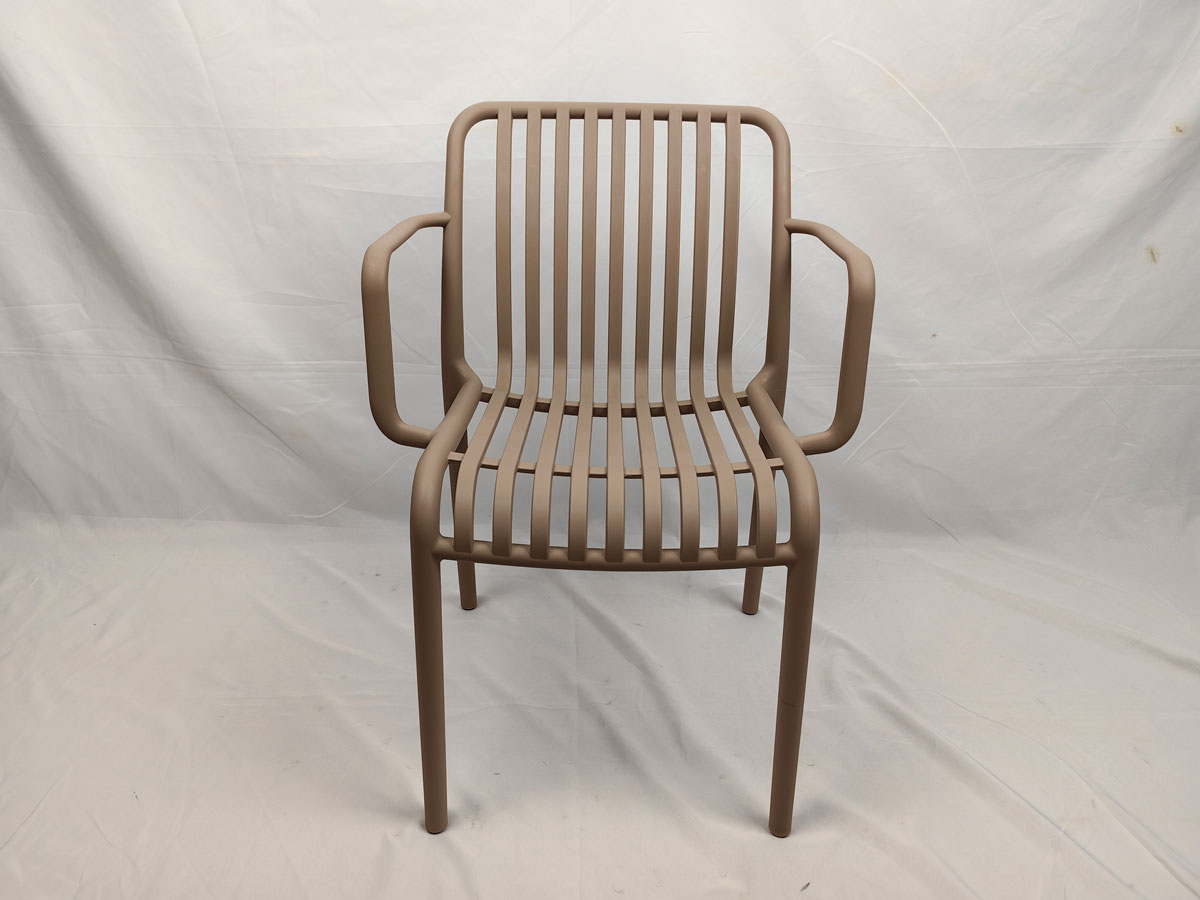 Retro Plastic Patio Dining Chairs Stackable Bistro Armchair High Back