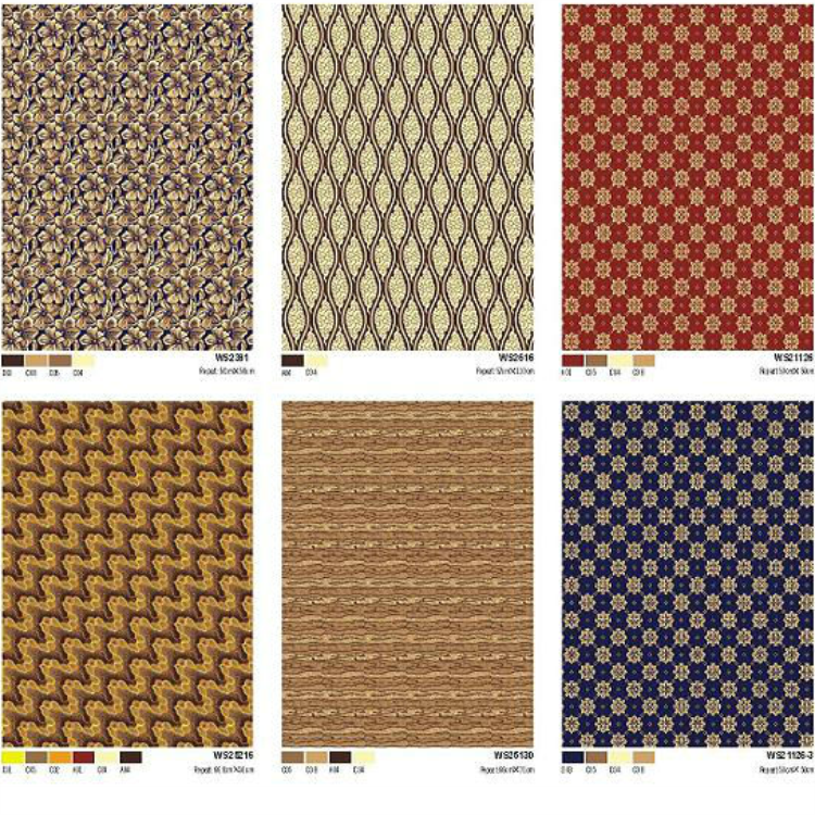 Plain brown printed pp wilton carpet for bedroom